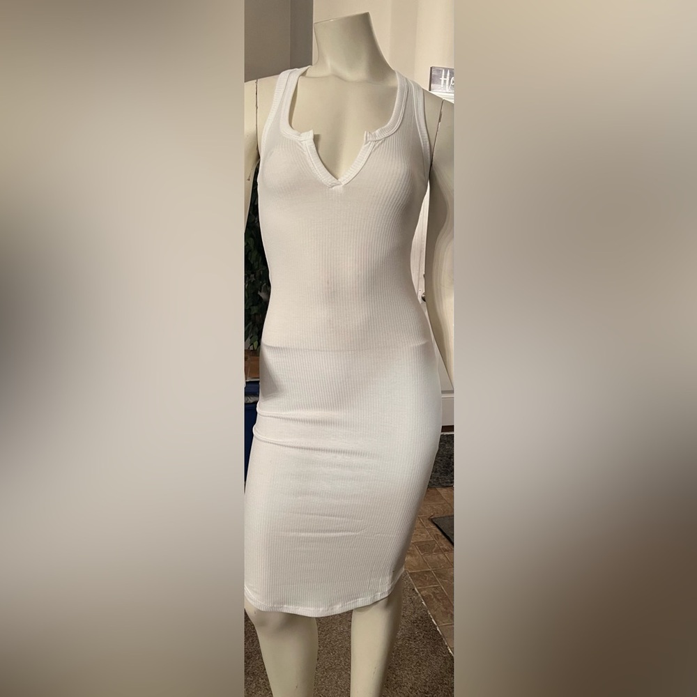 White Sleeveless Mini Dress